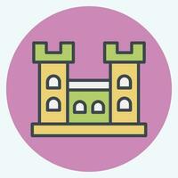 Icon Malahide Castle. related to Ireland symbol. color mate style. simple design editable. simple illustration vector