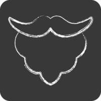 Icon Beard. related to Ireland symbol. chalk Style. simple design editable. simple illustration vector