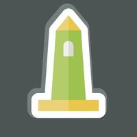 Sticker Rish Round Tower. related to Ireland symbol. simple design editable. simple illustration vector