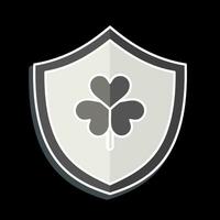 Icon Shield. related to Ireland symbol. glossy style. simple design editable. simple illustration vector