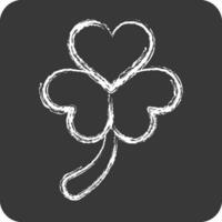 Icon Clover. related to Ireland symbol. chalk Style. simple design editable. simple illustration vector