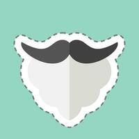 Sticker line cut Beard. related to Ireland symbol. simple design editable. simple illustration vector