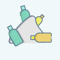 Icon Plastic Mountain. related to Plastic Pollution symbol. doodle style. simple design editable. simple illustration vector