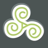pegatina trisquel. relacionado a Irlanda símbolo. sencillo diseño editable. sencillo ilustración vector