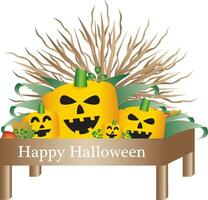 Isolated Halloween pumpkins vector