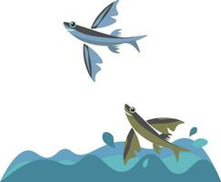 two fish swimming in the ocean with a wave vector