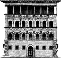 Gaudagni Palace at Florence palaces of a smaller type vintage engraving. vector