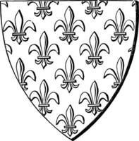 Shield Semee so covered is said to be semee with the charge in question vintage engraving. vector