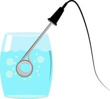 a glass with a hook attached to it vector