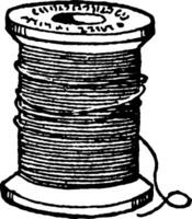 Bobbin of Thread, its a spindle or cylinder, vintage engraving. vector