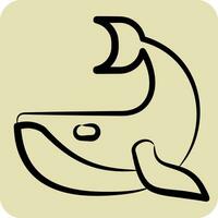 Icon Whale. related to Plastic Pollution symbol. hand drawn style. simple design editable. simple illustration vector