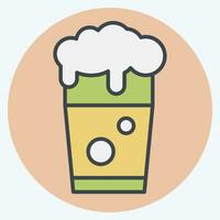 Icon Pint of Beer. related to Ireland symbol. color mate style. simple design editable. simple illustration vector