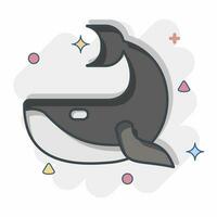 Icon Whale. related to Plastic Pollution symbol. comic style. simple design editable. simple illustration vector