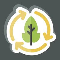 Sticker Compostable. related to Plastic Pollution symbol. simple design editable. simple illustration vector