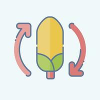 Icon Biodegradable. related to Plastic Pollution symbol. doodle style. simple design editable. simple illustration vector