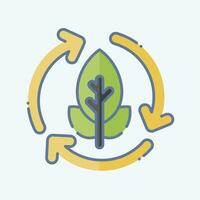 Icon Compostable. related to Plastic Pollution symbol. doodle style. simple design editable. simple illustration vector