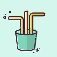 Icon Straw. related to Plastic Pollution symbol. MBE style. simple design editable. simple illustration vector