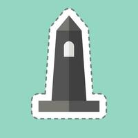 Sticker line cut Rish Round Tower. related to Ireland symbol. simple design editable. simple illustration vector