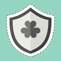 Sticker line cut Shield. related to Ireland symbol. simple design editable. simple illustration vector