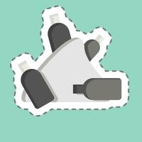 Sticker line cut Plastic Mountain. related to Plastic Pollution symbol. simple design editable. simple illustration vector