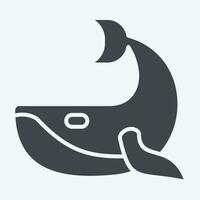 Icon Whale. related to Plastic Pollution symbol. glyph style. simple design editable. simple illustration vector