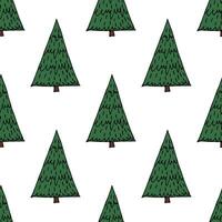 Seamless pattern with geometric minimal scandinavian Christmas tree doodle for decorative print, wrapping paper, greeting cards and fabric vector