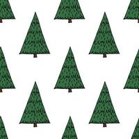 Seamless pattern with geometric minimal scandinavian Christmas tree doodle for decorative print, wrapping paper, greeting cards and fabric vector