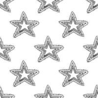 Seamless pattern with cute stars doodle for decorative print, wrapping paper, greeting cards, wallpaper and fabric vector