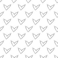 Seamless pattern with hand drawn heart doodle for decorative print, wrapping paper, greeting cards and fabric vector