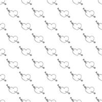 Seamless pattern with hand drawn heart doodle for decorative print, wrapping paper, greeting cards and fabric vector