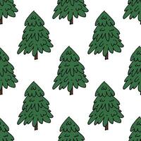 Seamless pattern with geometric minimal scandinavian Christmas tree doodle for decorative print, wrapping paper, greeting cards and fabric vector