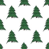 Seamless pattern with geometric minimal scandinavian Christmas tree doodle for decorative print, wrapping paper, greeting cards and fabric vector