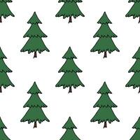 Seamless pattern with geometric minimal scandinavian Christmas tree doodle for decorative print, wrapping paper, greeting cards and fabric vector