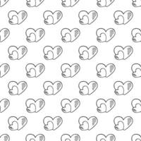 Seamless pattern with hand drawn heart doodle for decorative print, wrapping paper, greeting cards and fabric vector