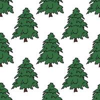 Seamless pattern with geometric minimal scandinavian Christmas tree doodle for decorative print, wrapping paper, greeting cards and fabric vector