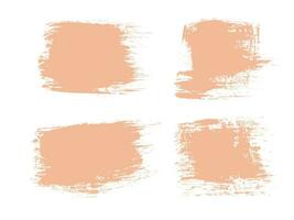 Color of the Year 2024 peach fuzz sample Vector paint brush spot Hand painted trendy color background Ink scribble dab clipart set