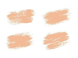 Color of the Year 2024 peach fuzz sample Vector paint brush spot Hand painted trendy color background Ink scribble dab clipart set