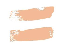 Color of the Year 2024 peach fuzz sample Vector paint brush spot Hand painted trendy color background Ink scribble dab clipart set