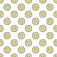 Seamless pattern with sun doodle for decorative print, wrapping paper, greeting cards, wallpaper and fabric vector