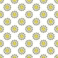 Seamless pattern with sun doodle for decorative print, wrapping paper, greeting cards, wallpaper and fabric vector