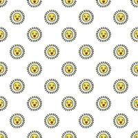 Seamless pattern with sun doodle for decorative print, wrapping paper, greeting cards, wallpaper and fabric vector