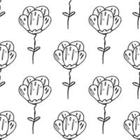 Summer seamless pattern with flowers doodle for decorative print, wrapping paper, greeting cards, wallpaper and fabric vector