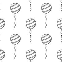 Holiday seamless pattern with flying balloon doodle for decorative print, wrapping paper, greeting cards, wallpaper and fabric vector