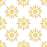 Seamless pattern with sun doodle for decorative print, wrapping paper, greeting cards, wallpaper and fabric vector