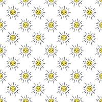 Seamless pattern with sun doodle for decorative print, wrapping paper, greeting cards, wallpaper and fabric vector