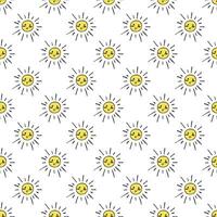 Seamless pattern with sun doodle for decorative print, wrapping paper, greeting cards, wallpaper and fabric vector