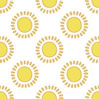Seamless pattern with sun doodle for decorative print, wrapping paper, greeting cards, wallpaper and fabric vector