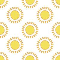 Seamless pattern with sun doodle for decorative print, wrapping paper, greeting cards, wallpaper and fabric vector