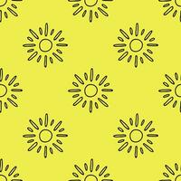 Seamless pattern with sun doodle for decorative print, wrapping paper, greeting cards, wallpaper and fabric vector