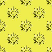 Seamless pattern with sun doodle for decorative print, wrapping paper, greeting cards, wallpaper and fabric vector